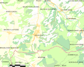 Mapa obce Les Riceys