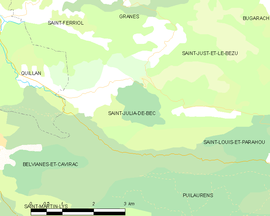 Mapa obce Saint-Julia-de-Bec