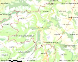 Mapa obce Blesle
