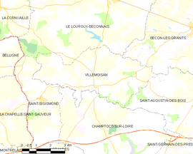 Mapa obce Villemoisan