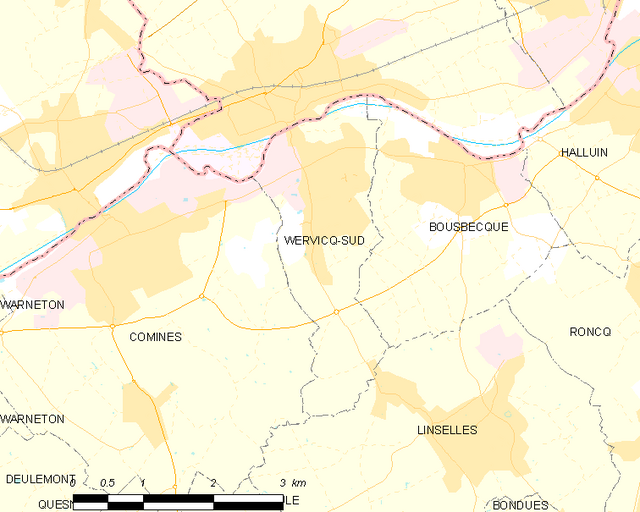 Poziția localității Wervicq-Sud