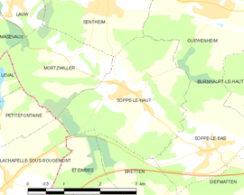 Mapa obce Soppe-le-Haut