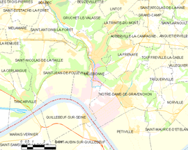 Mapa obce Lillebonne