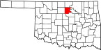 Map of Oklahoma highlighting Noble County.svg