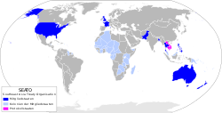 Vị trí các quốc gia thành viên Tổ chức Hiệp ước Đông Nam Á