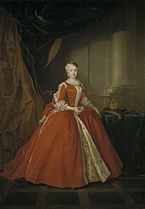 Maria Amàlia de Saxònia, reina d'Espanya i esposa de Carles III. Obra de Louis de Silvestre, 1738 (Museu del Prado)