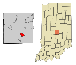 Location within Marion County, Indiana and the state of Indiana