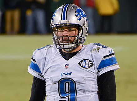 Stafford with the Lions in 2014 in Green Bay