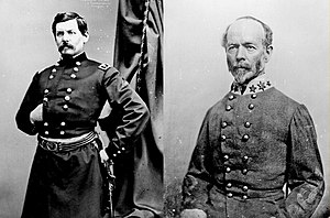 George McClellan ja Joseph Johnston - pohjoisen ja etelän armeijoiden komentajat niemimaan kampanjassa