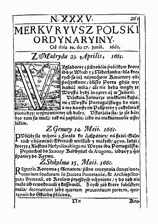 <i>Merkuriusz Polski Ordynaryjny</i> Newspaper