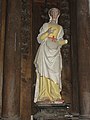 Détail retable de la Vierge, statue d'une sainte