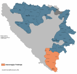 регион Требине (Требинье) на карте
