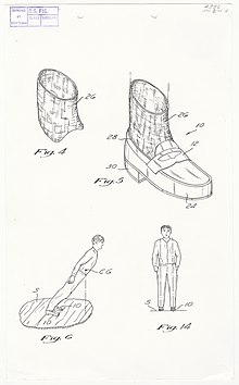 Patente de los zapatos para el paso «anti-gravedad» de Michael Jackson.