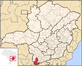 Ligging van de Braziliaanse microregio Pouso Alegre in Minas Gerais