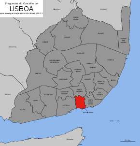 Localização no município de Lisboa