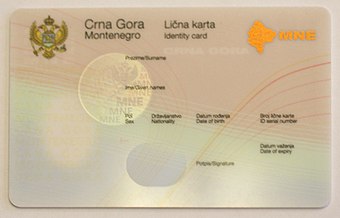 Montenegrin national ID card
