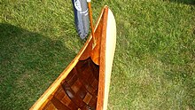 heart-shaped short deck of a Morris canoe Morris heart-shaped deck.jpg