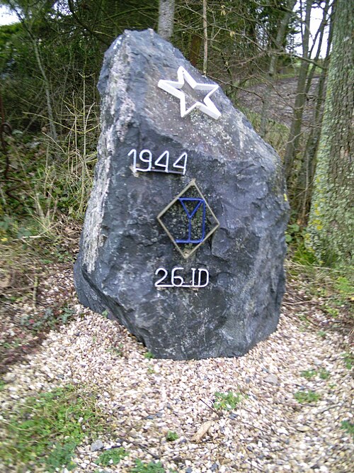 A memorial of the 26th Infantry Division in Moyenvic, France.