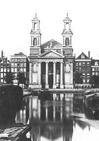 Spinoza lived where the Moses and Aaron Church is located now, and there is strong evidence that he may have been born there. Mozes en Aaronkerk.jpg