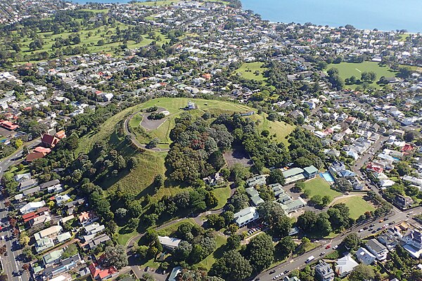 Aerial view of Takarunga / Mount Victoria in 2018