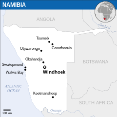 Mapa Namibii