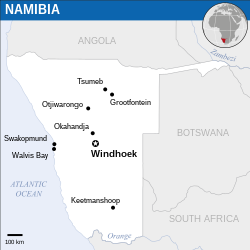 Namíbia térképe