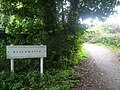 The sign for Blackwater, Isle of Wight on the National Cycle Rooute 23 path which runs from Sandown to Cowes via Newport.