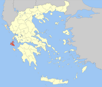 Location of the prefecture of Kefallinia (1953–2010) within Greece