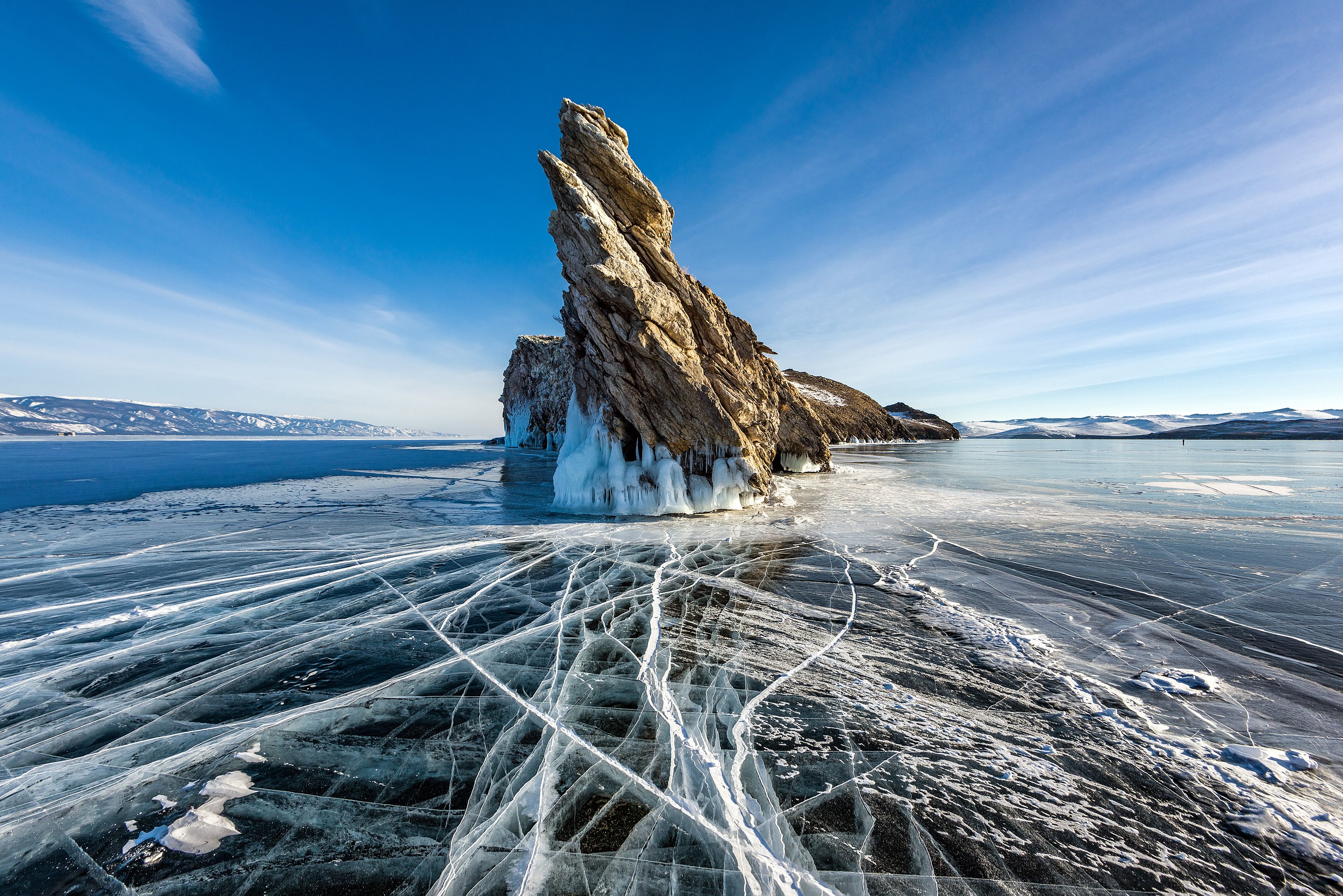 Ogoy Island in winter, Lake Baikal, Pribaikalsky National Park, by Black Sickle