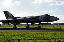 Vulcan XM607 by the side of the A15 at RAF Waddington which took part in Operation Black Buck On guard - geograph.org.uk - 687930.jpg