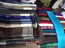 Alpaca Scarf's at the Otavalo Artisan Market. Otavalo Artisan Market - Andes Mountains - South America - photograph 035.JPG