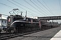 PRR passenger train #111 with GG1 and five cars, South Amboy, New Jersey, November 1965