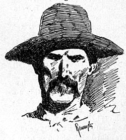 sketch of Texas Thompson' face
