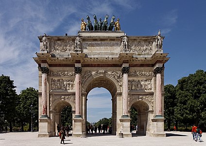 The Arc de Triomphe du Carrousel in Paris, built between 1806 and 1808 to commemorate Napoleon's victories