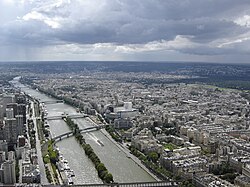 Anvista d'a Sena y de París dende a Torre Eiffel