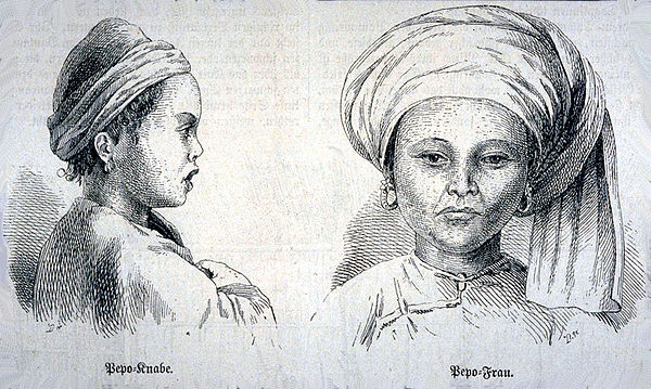 Plains Indigenous boy and woman by Paul Ibis, 1877