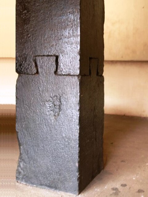 Stone pillar at the Vazhappally Maha Siva Temple