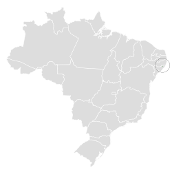 Distribución geográfica del ticotico de Alagoas.