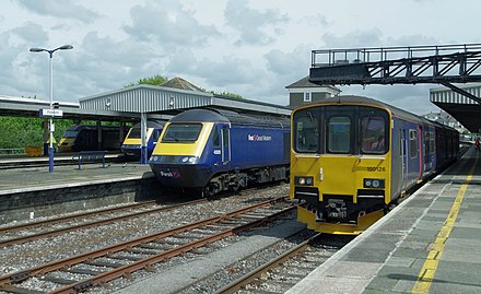 A line-up of First Great Western trains at Plymouth in October 2009