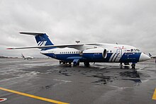 Antonov An-148-100E nella livrea della Polet Airlines all'aeroporto di Mosca-SVO.