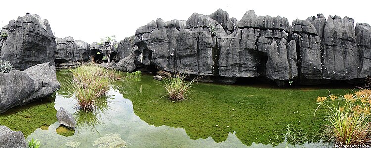 Vista panorámica do 'Polje Lagoinha', en Jequitaí, Minas Xerais, Brasil.