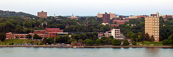 English: Poughkeepsie, NY, USA, from across th...