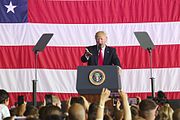 President Trump speaks to U.S. service members at the Naval Air Station in Sigonella, Italy President Donald Trump speaks to U.S. service members overseas 170527-M-GL218-231.jpg