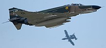 QF-4E AF Serial No. 74-1626 at McGuire AFB in May 2007 with an A-10 in the background QF-4.jpg