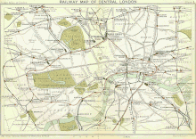 Railway map of London, 1899, from The Pocket Atlas and Guide to London Railway map central London 1899.gif