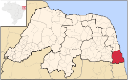 南海岸在巴西北里約格朗德州的位置
