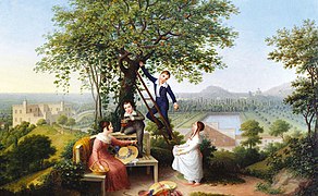 Les Fils de François IV de Modène dans le jardin du Château du Catajo Avant 1830