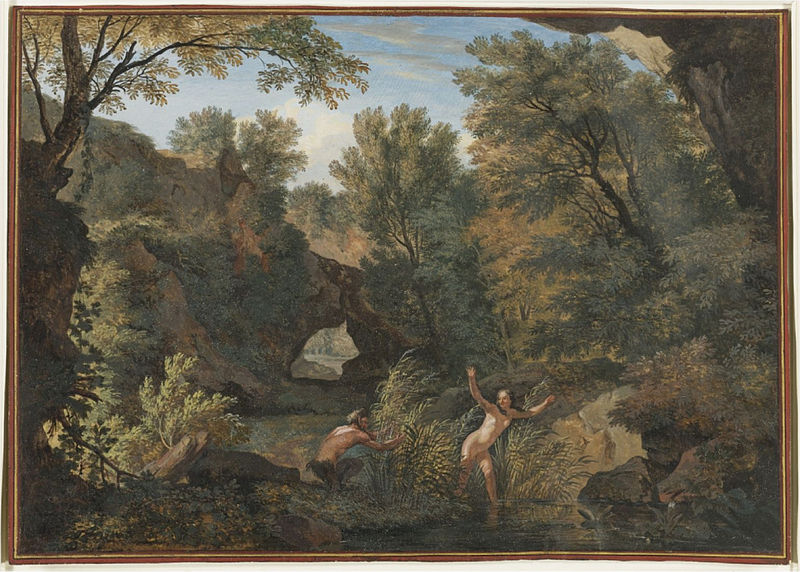 File:Rugged river landscape with a nymph surprised by a satyr by Isaac de Moucheron.jpg