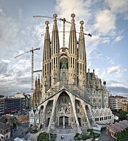 The Sagrada Família church by Antoni Gaudí is perhaps the most known landmark of Barcelona