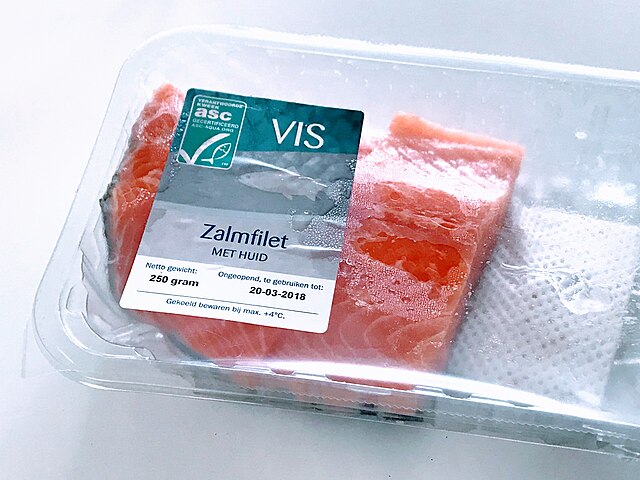 Salmon filet as sold in supermarkets